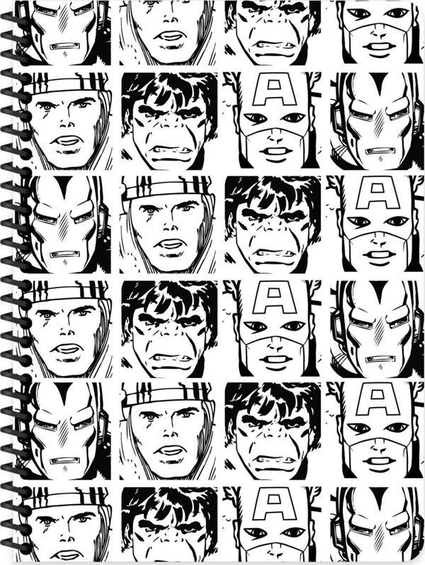 Marvel Seri 1 16.5x22.5 Kareli Defter - Siyah&Beyaz - Image 1