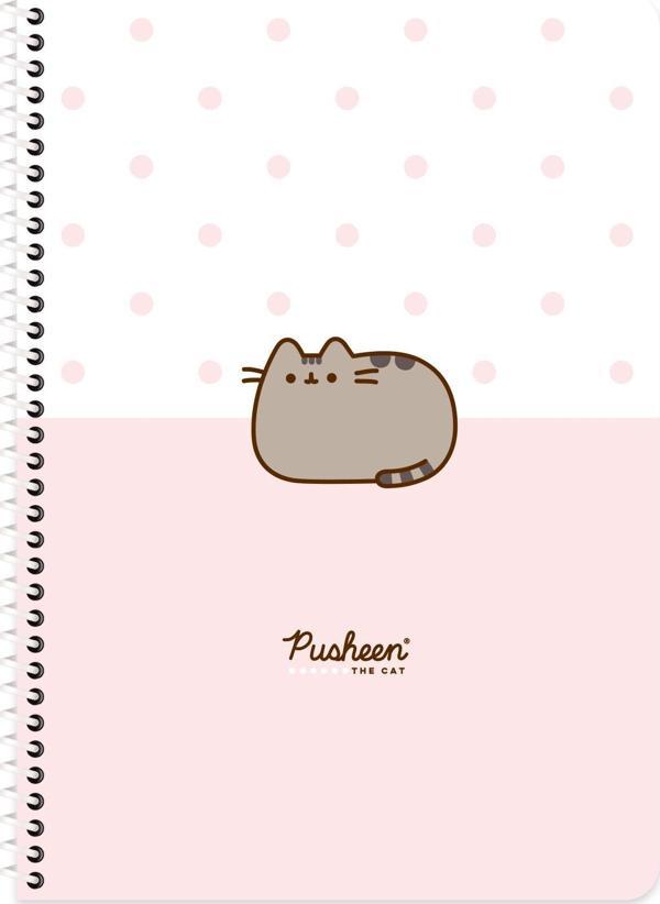 Pusheen A4 Çizgili Spiralli Karton Kapak Defter No:2 80 Yp - Image 1