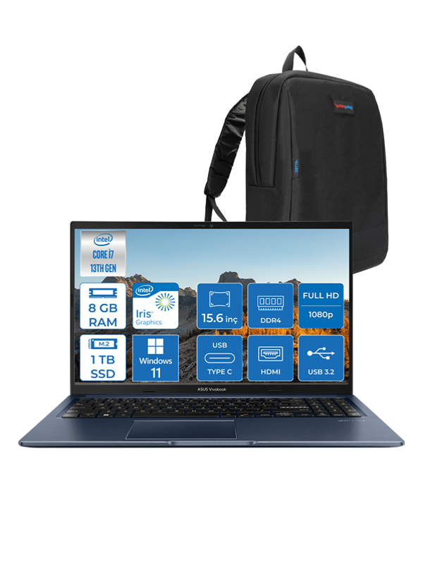 Asus Vivobook 15 X1504VA Intel CoreI7 1355U 8GB 1TB SSD Intel Iris Xᵉ Graphics 15.6'' FHD Windows 11Home NJ426WH01 - Image 1