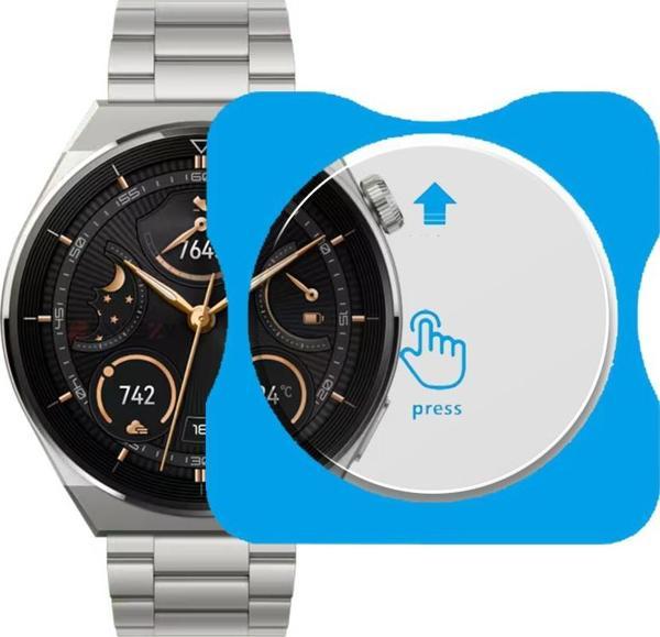 Huawei Watch GT3 Pro 46mm Uyumlu Kolay Takılabilir Takma Aparatlı Temperli Cam Ekran Koruyucu - Image 1