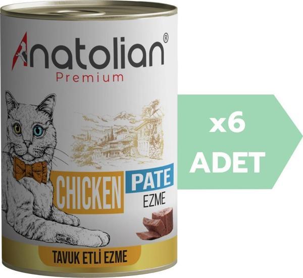 Anatolian Premium Adult Chicken Pate Tavuklu Ezme Yetişkin Kedi Konservesi 400 gr x 6 Adet - Image 1