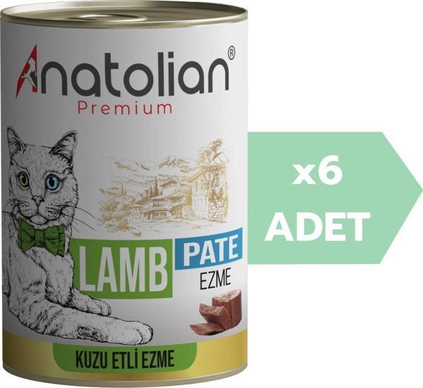 Anatolian Premium Adult Lamb Pate Kuzulu Yetişkin Ezme Kedi konservesi 400 gr x 6 Adet - Image 1
