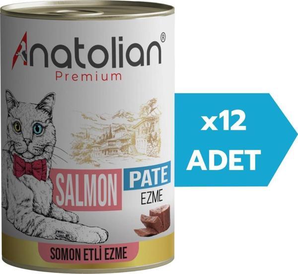 Anatolian Premium Adult Salmon Pate Somonlu Yetişkin Ezme Kedi Konservesi 400 gr x 12 Adet - Image 1