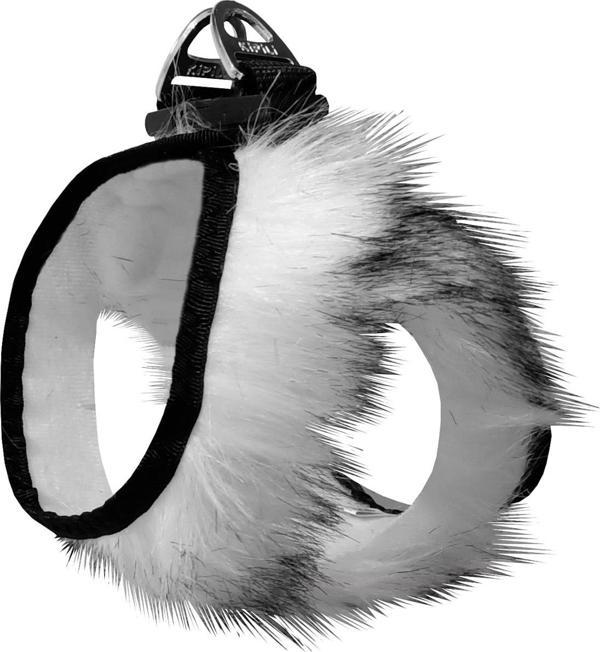 Üç Kilitli Peluş Kedi Köpek Göğüs Tasması 32-40 cm Medium Kırçıl - Image 1