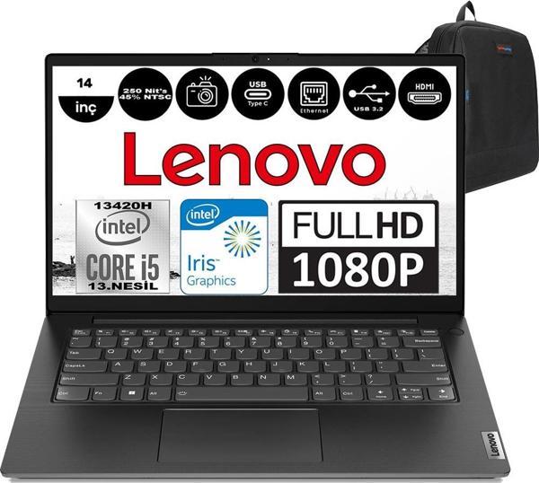 Lenovo V14 Gen4 Iru Intel Core I5 13420H 8gb 4tb SSD Freedos 14 Inç Fullhd Taşınabilir Bilgisayar 83A00064TRF05 + Zetta Çanta - Image 1
