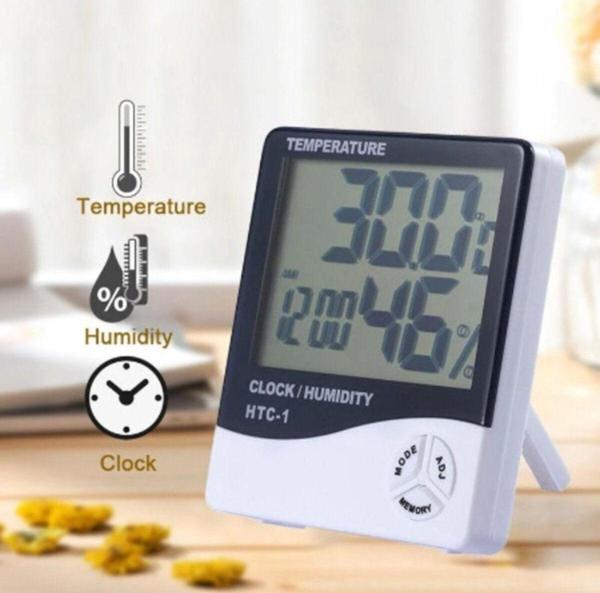 Class -1 Gesı Dijital Termometre Sıcaklık Ve Nem Ölçer Masa Saati Alarm - Image 1