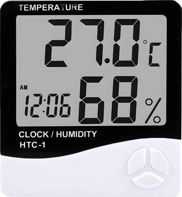 Dijital Termometre Sıcaklık Ve Nem Ölçer Masa Saati Alarm Ev Bebek Çoçuk Odası - Image 1