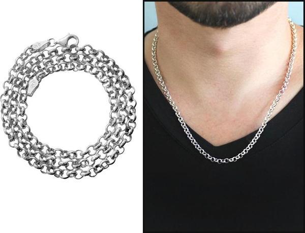 925 Ayar Gümüş 50 Cm Uzunluk 130 Mikron Kalınlık Doch Erkek Zincir - Image 1