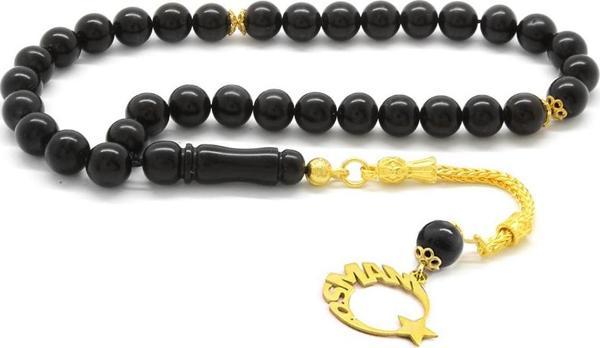 925 Ayar Gümüş İsim Yazılı Ayyıldız Püsküllü Küre Kesim Rus Oltu Tesbih - Image 1