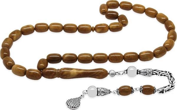 925 Ayar Gümüş Kral Zincir Püsküllü Kapsül Kesim Exclusive Renk Cilalı Kuka Tesbih - Image 1