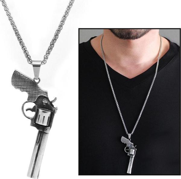 Altıpatlar Tasarım Silver Renk Çelik Erkek Kolye - Image 1