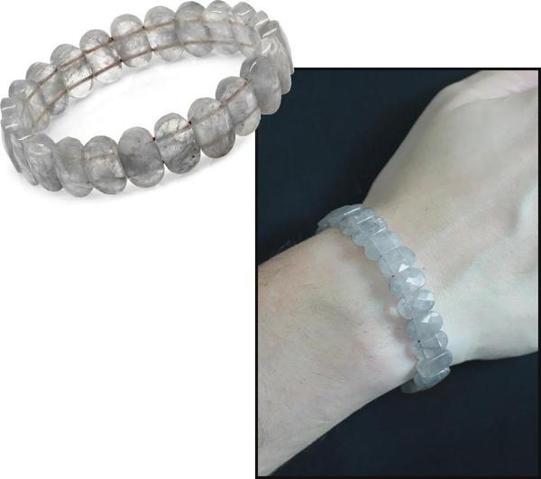 Gri Kristal Kuvars Doğaltaş Rolex Erkek Bileklik - Image 1