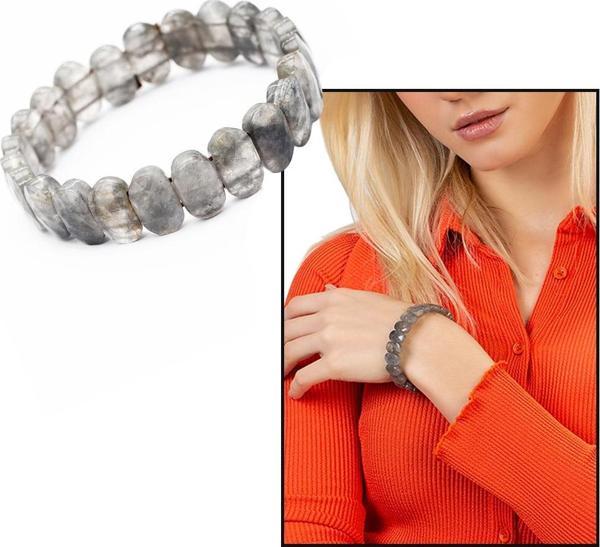 Gri Kristal Kuvars Doğaltaş Rolex Kadın Bileklik - Image 1