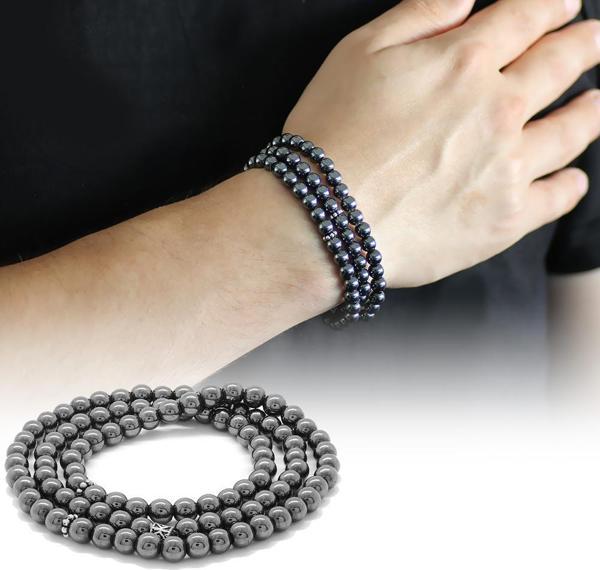 Hem Bileklik - Hem Kolye - Hem Tesbih 99'lu Hematit Doğaltaş Aksesuar - Image 1