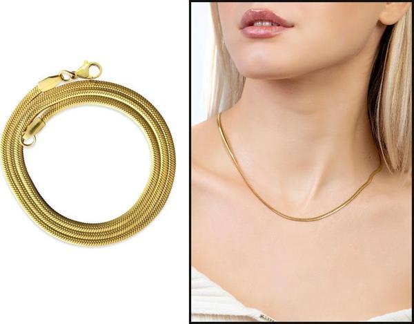 Gold Renk Çelik Kadın Snake Zincir - Image 1