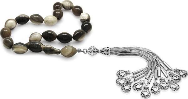 Kararmaz Metal Püsküllü Arpa Kesim Bufalo Boynuzu Efe Tesbihi - Image 1