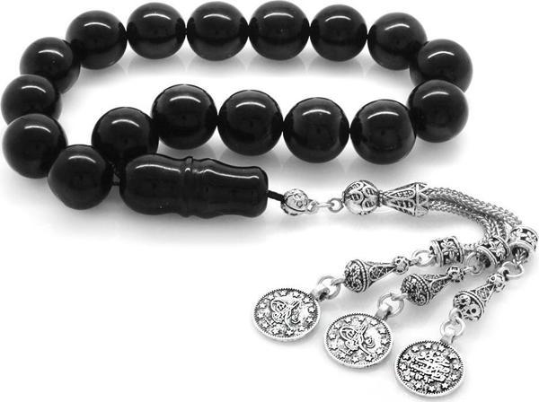 Kararmaz Metal Püsküllü Sade Rus Oltu Efe Tesbih - Image 1