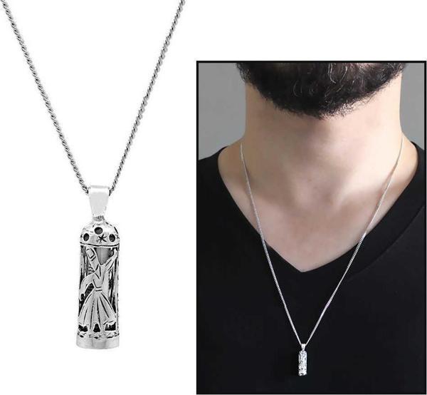 Mevlevi Tasarım 925 Ayar Gümüş Cevşen Kolye - Image 1
