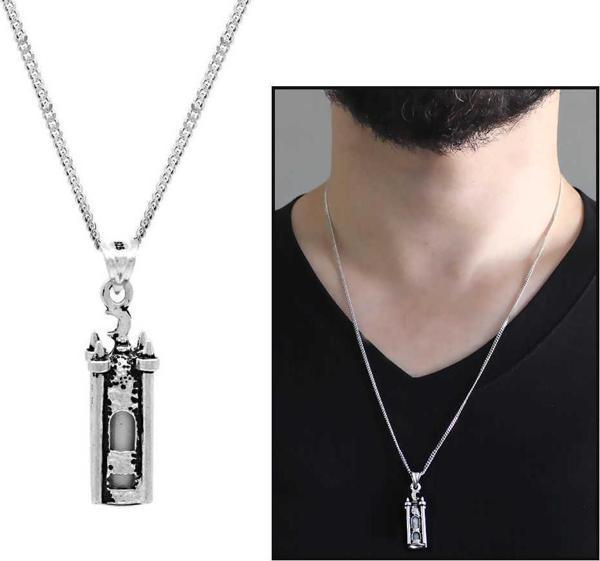 Minare Tasarım 925 Ayar Gümüş Cevşen Kolye - Image 1