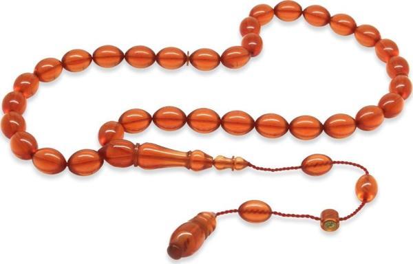 Sistemli Her Bir Tanesi Usta işçilikli Arpa Kesim Nar Rengi Katalin Tesbih - Image 1