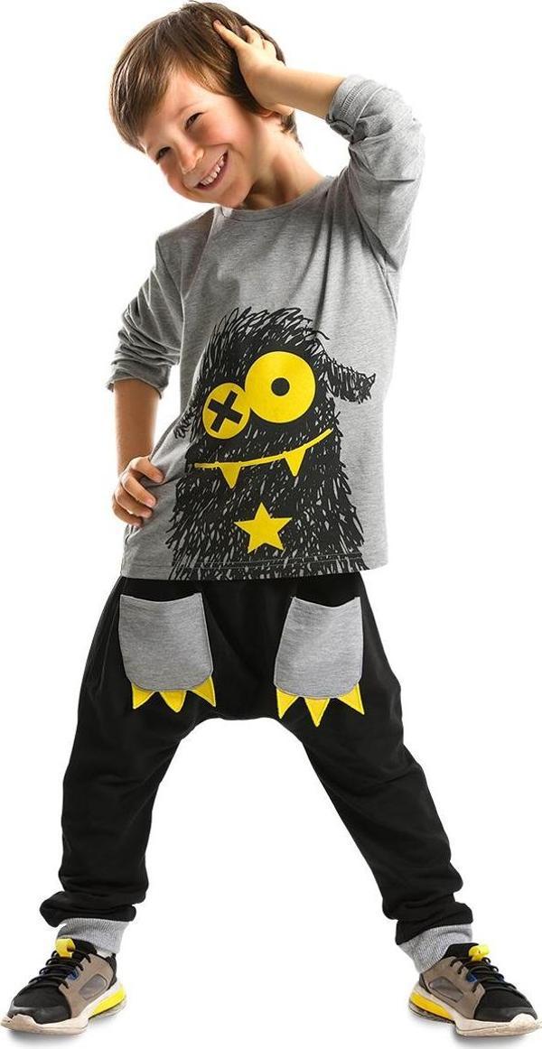 Xo Ponçik Cep Detaylı Erkek Çocuk T-shirt Pantolon Takım - Image 1