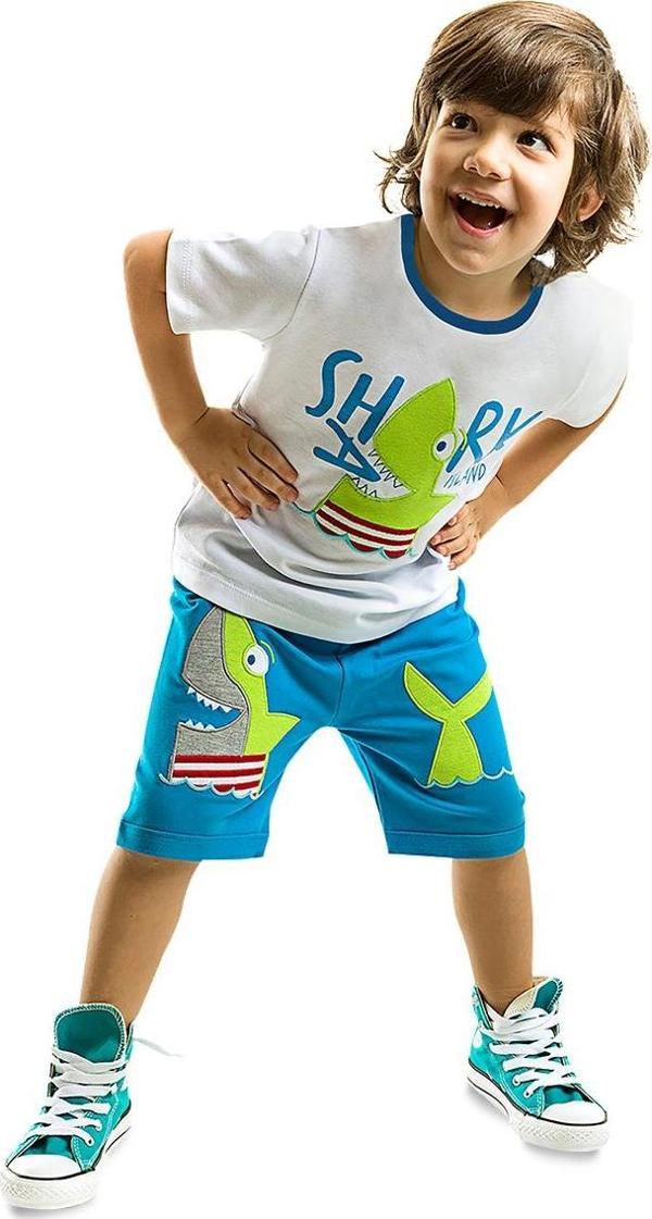 Shark Island Erkek Çocuk Yazlık T-shirt Şort Takım - Image 1