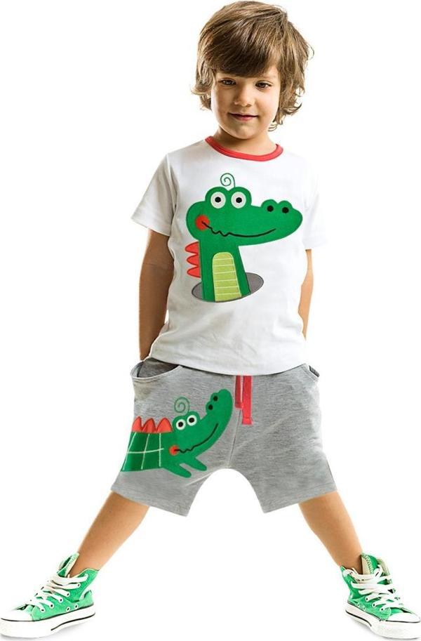 Timsah Baggy Erkek Çocuk Yazlık T-shirt Şort Takım - Image 1