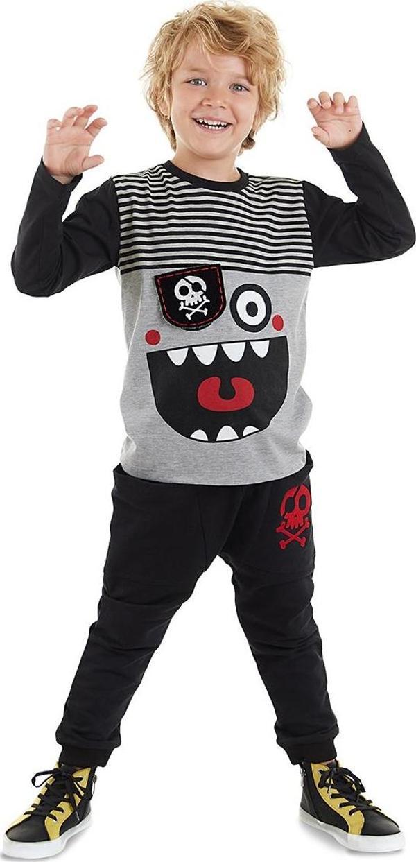 Çizgili Korsan Erkek Çocuk T-shirt Pantolon Takım - Image 1