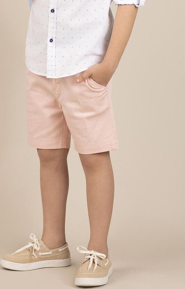 Pembe Erkek Çocuk Gabardin Şort - Image 1