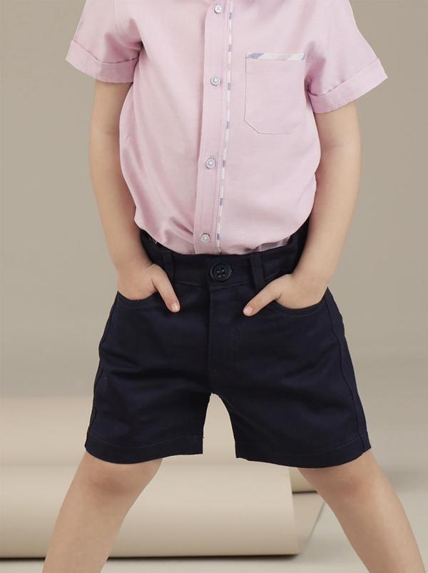 Lacivert Erkek Çocuk Gabardin Şort - Image 1
