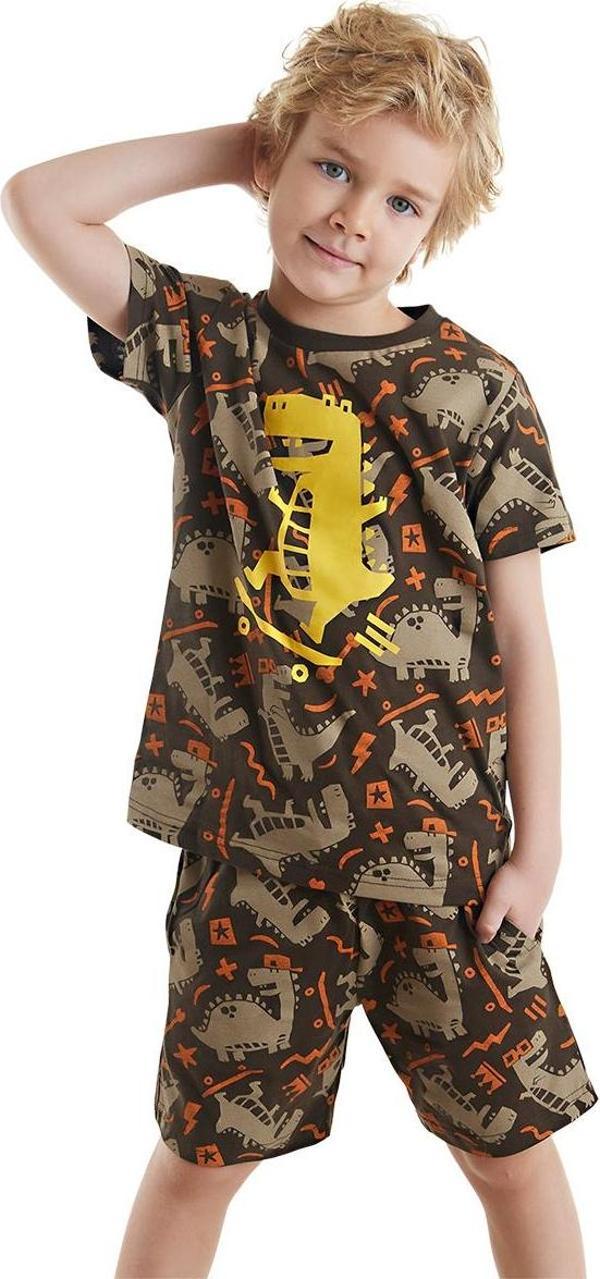 Kaykay Dino Erkek Çocuk Yazlık T-shirt Şort Takım - Image 1