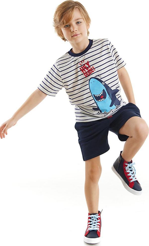 Dude Shark Erkek Çocuk T-shirt Şort Takım - Image 1