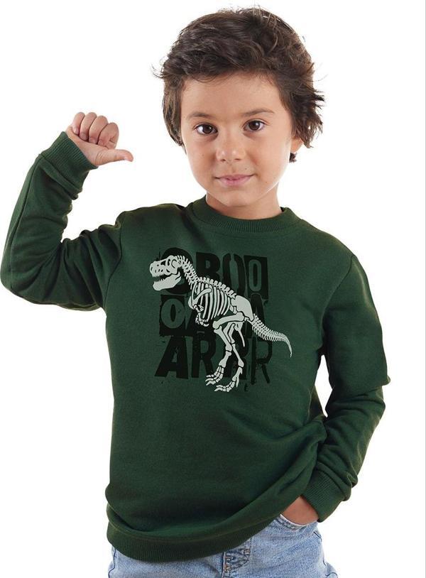 Roarr Dino Erkek Çocuk Haki Sweatshirt - Image 1