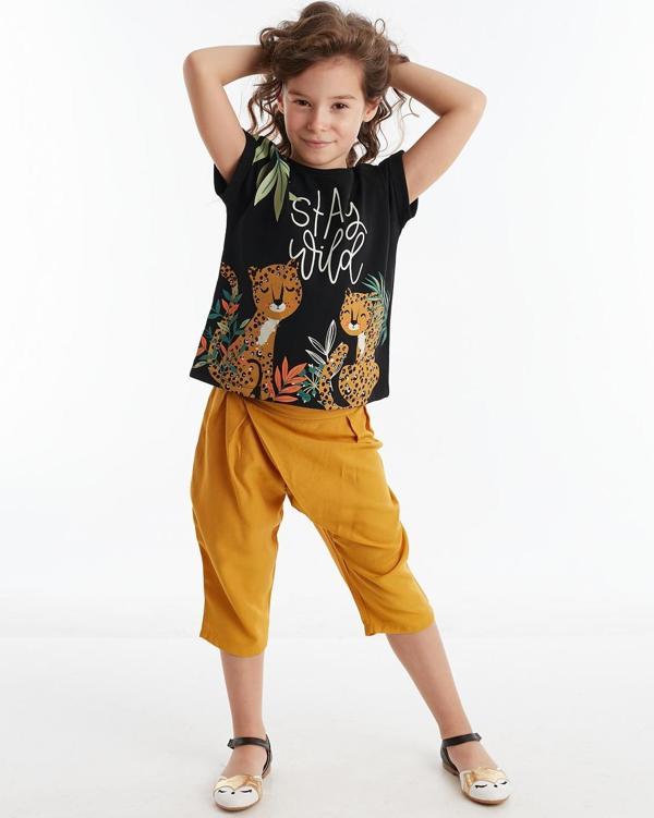 Stay Leo Kız Çocuk T-shirt Kapri Pantolon Takım - Image 1