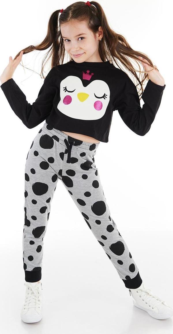 Prenses Penguen Kız Çocuk T-shirt Pantolon Takım - Image 1
