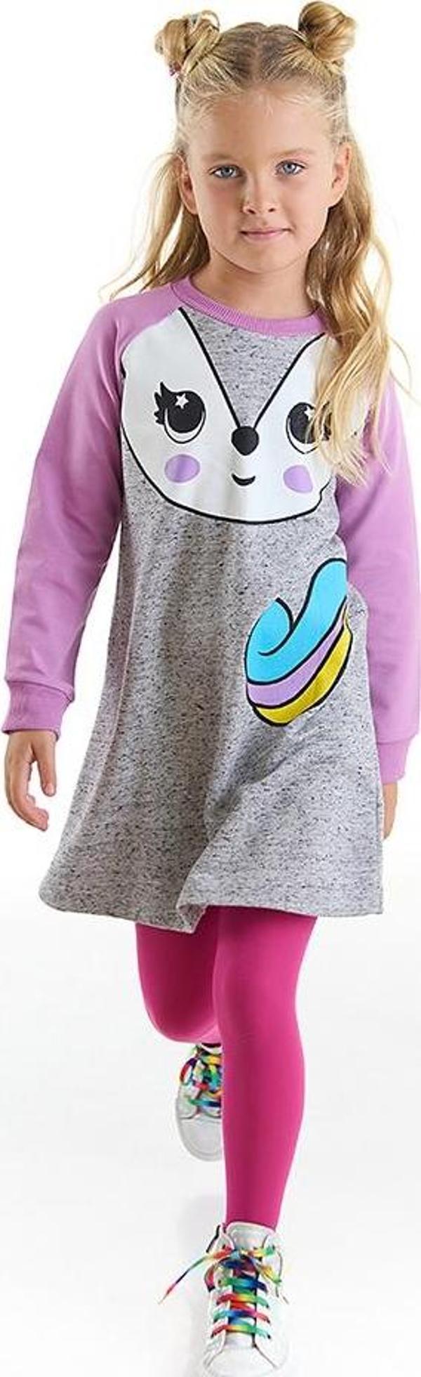 Unicorn Fox Kız Çocuk Elbise - Image 1