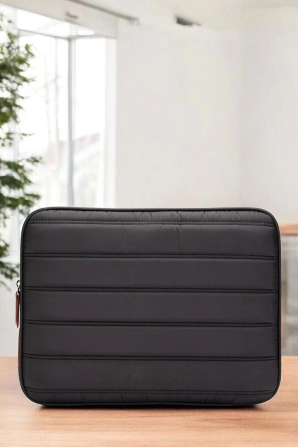 Çizgili Su Geçirmez Macbook Air Pro 13.3 & 14 İnç Siyah Laptop Tablet Kılıfı - Image 1