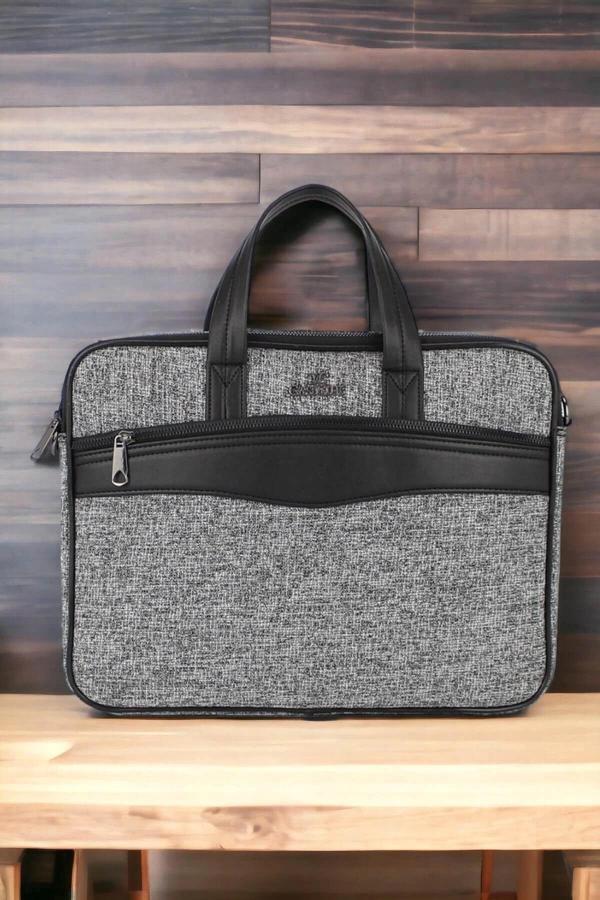 Keten Kumaş 13-14'' Inç Macbook Pro Air Açık Gri Laptop Evrak Çantası - Image 1