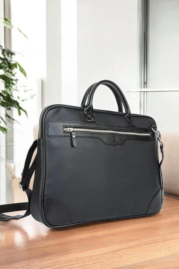 Omuz Askılı 14"-15.6" inç Ofis Siyah Laptop Evrak Çantası - Image 1