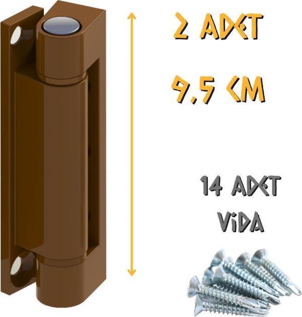 Kupa Zamak Pimapen Menteşesi Kahve - 9.5 cm. - 2 Adet (14 Adet Vida) - Image 1