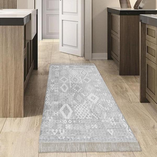 Dekoreko Kaymaz Taban Djt Mutfak Halısı Star Pamuk Saçaklı İskandinav F5137 - Image 1