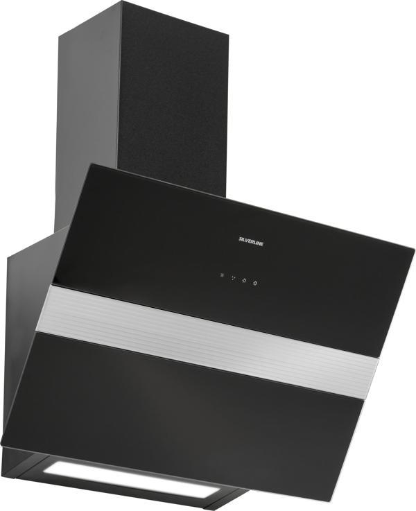 Silverline 3472 BOLD Siyah Cam Davlumbaz 60 cm Dekoratif - Image 1