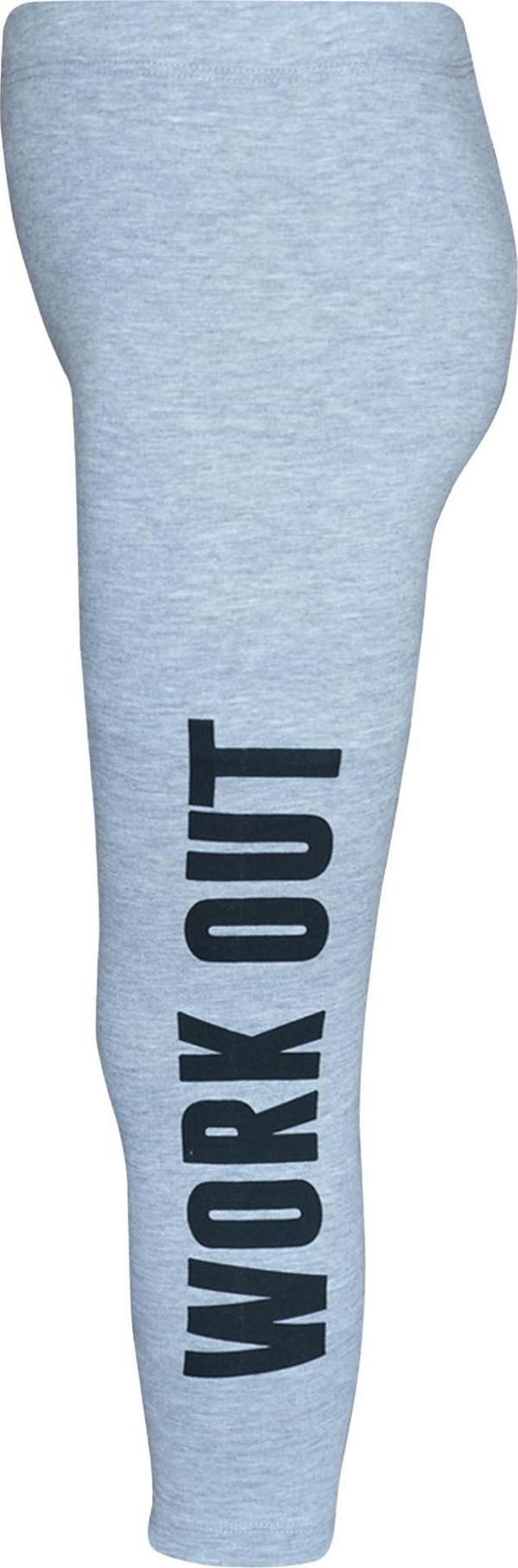 Gri Work Out Baskılı Likralı Kız Çocuk Mevsimlik Tayt - Image 1