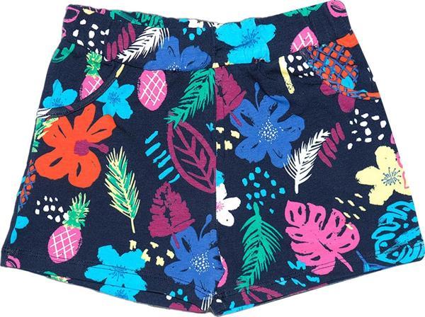 Tropic Hibiscus Kız Çocuk Desenli Cepli Şort - Image 1