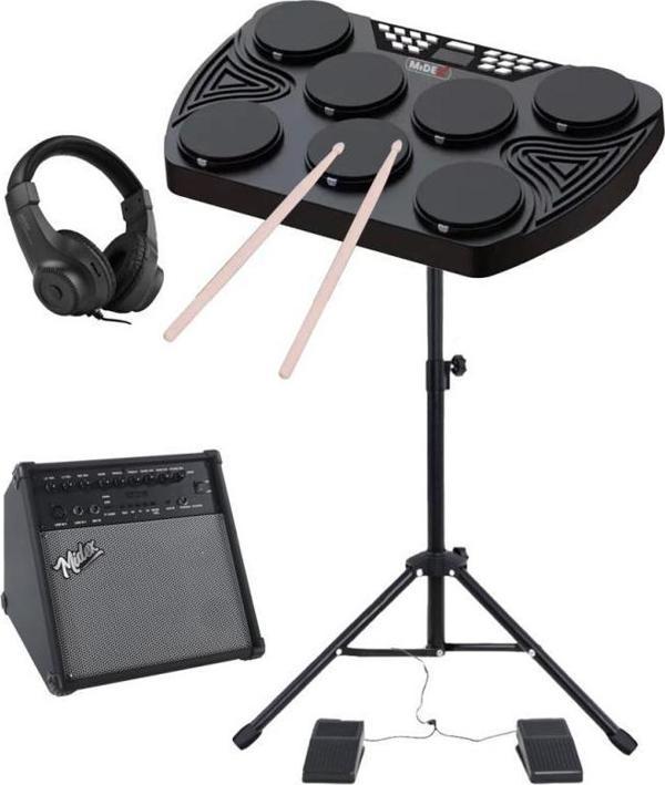 Midex DDX-105-70AMP 70W Amfili Dijital Davul Elektronik Bateri Seti (Davul Amfi Stand Kulaklık Baget) - Image 1
