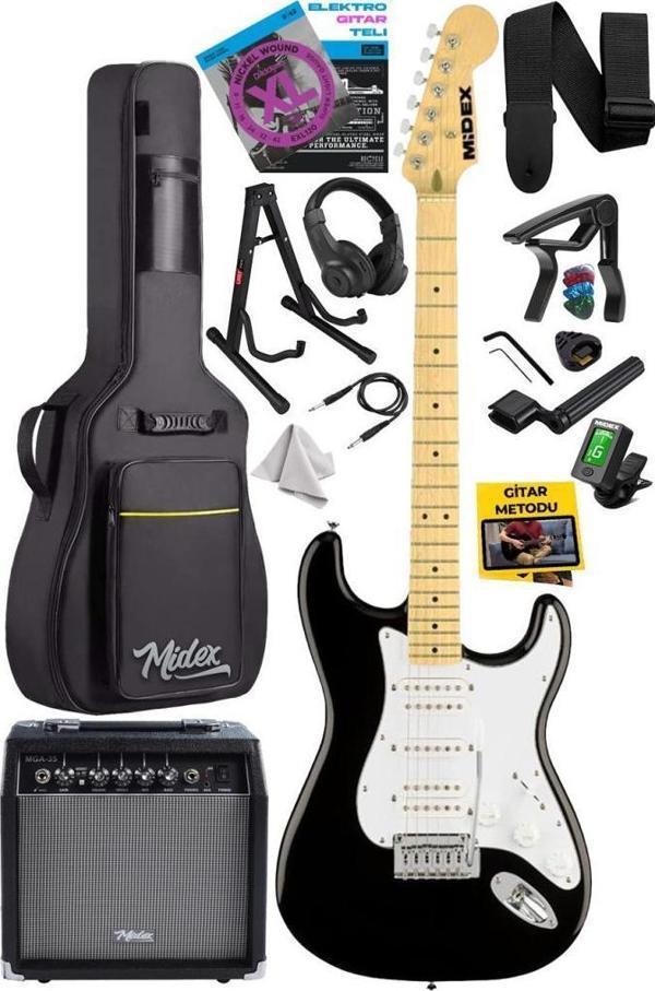 Midex RPH-40WB-35AMP 35W Şarjlı BT Amfili Elektro Gitar Seti HSH Manyetik Maple Klavye - Image 1