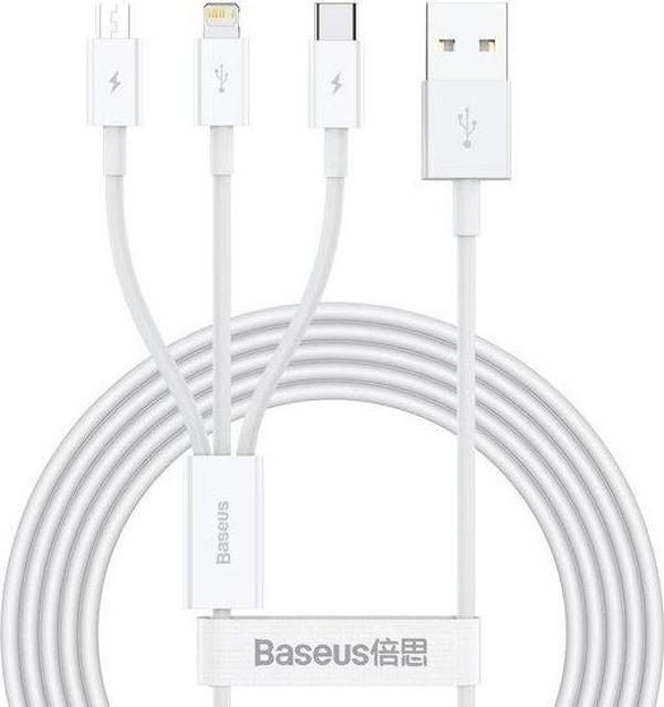 Baseus Superior 3in1 1.5 m Lightning Type-C Micro USB Hızlı Data ve Şarj Kablosu - Image 1