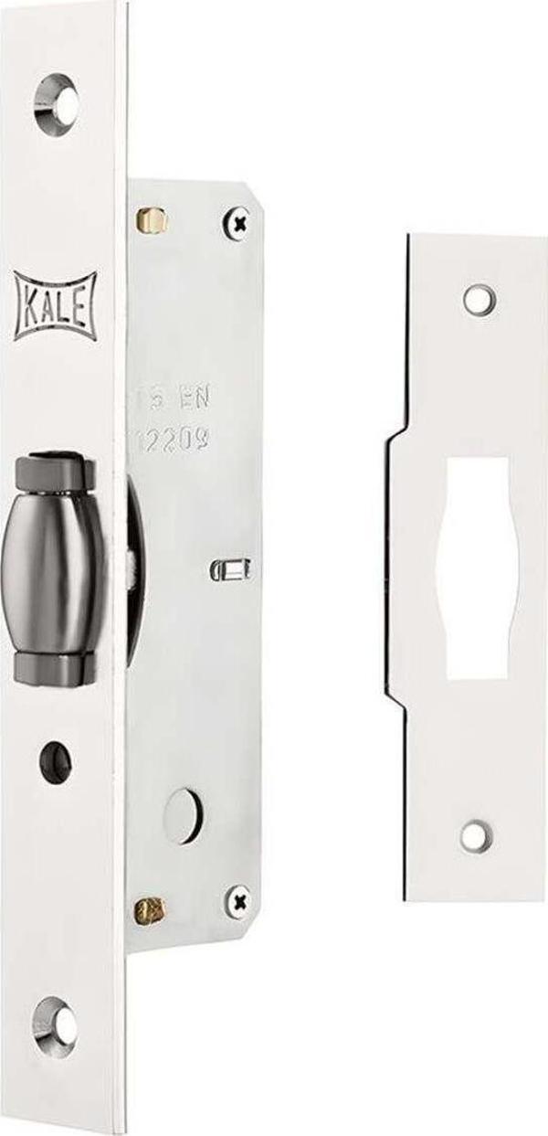 KALE Çarpma Kapı Kilidi 155 B Serisi Makaralı Köşeli Nikel - Image 1
