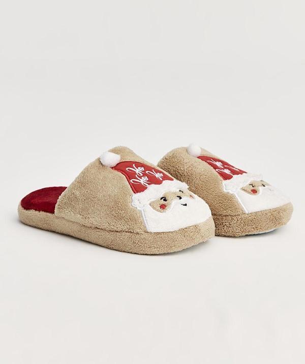 Chirpy Noe- Noel Babalı Krem Kadın Ev Terliği - Image 1