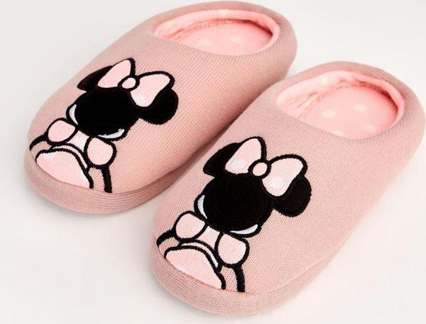 Chirpy Miimi - Minnie Mouse Detaylı Pembe Kadın Ev Terliği - Image 1